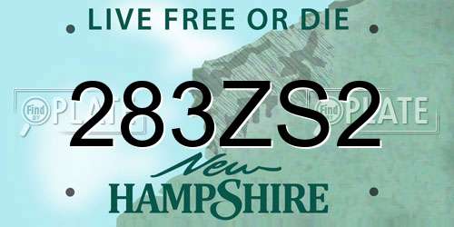 283ZS2 New Hampshire License Plate