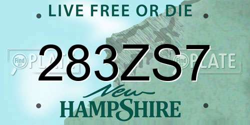 283ZS7 New Hampshire License Plate