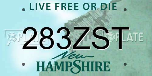 283ZST New Hampshire License Plate