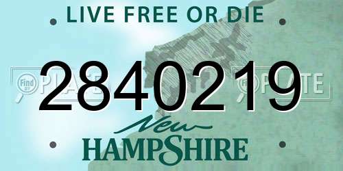 2840219 New Hampshire License Plate