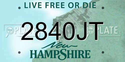 2840JT New Hampshire License Plate