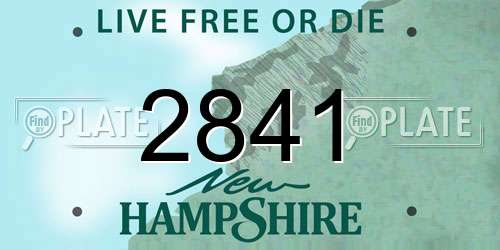2841 New Hampshire License Plate