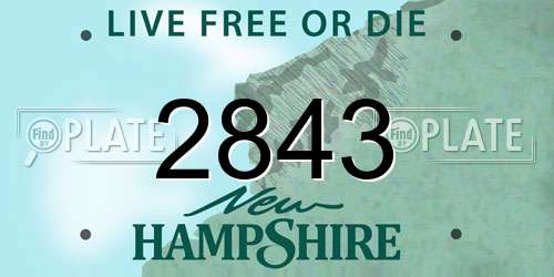 2843 New Hampshire License Plate