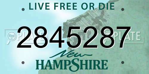2845287 New Hampshire License Plate