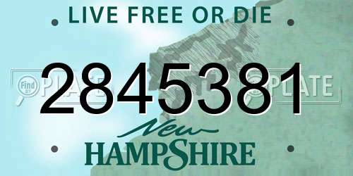 2845381 New Hampshire License Plate