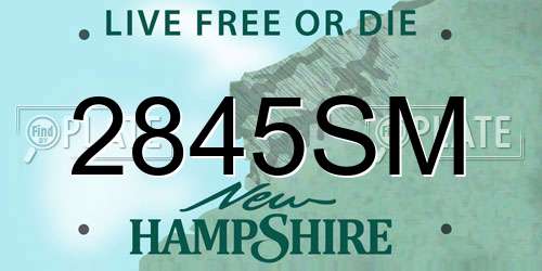 2845SM New Hampshire License Plate