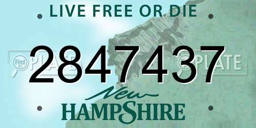 2847437 New Hampshire License Plate