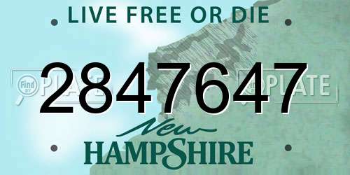 2847647 New Hampshire License Plate