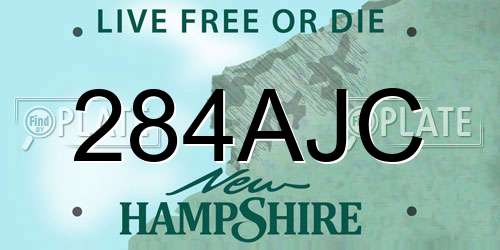 284AJC New Hampshire License Plate