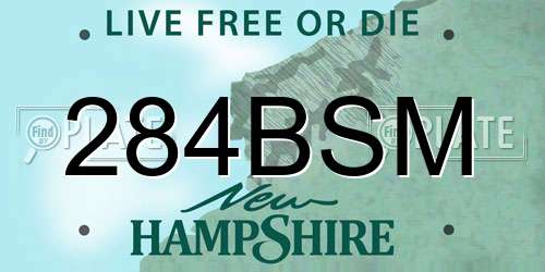 284BSM New Hampshire License Plate