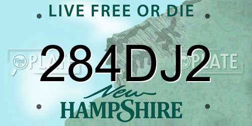 284DJ2 New Hampshire License Plate