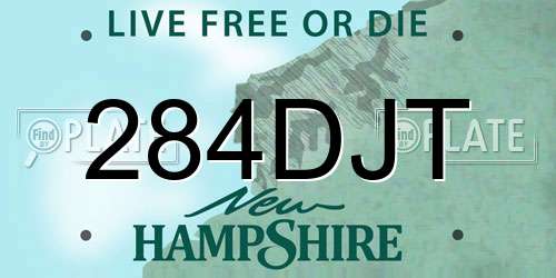 284DJT New Hampshire License Plate