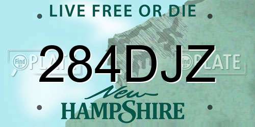 284DJZ New Hampshire License Plate