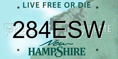 284ESW New Hampshire License Plate