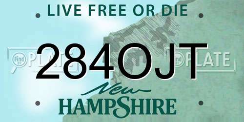 284OJT New Hampshire License Plate