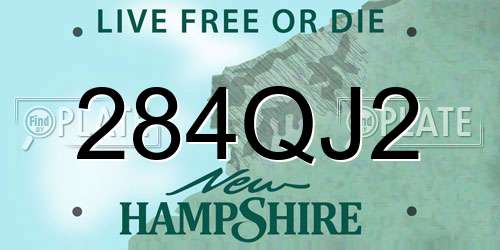 284QJ2 New Hampshire License Plate
