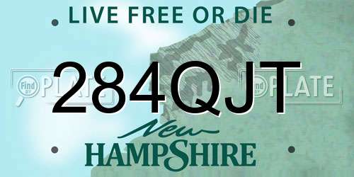 284QJT New Hampshire License Plate