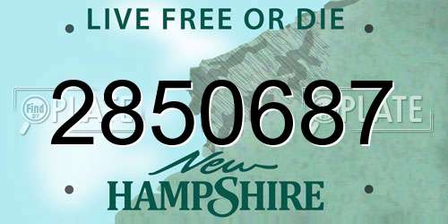 2850687 New Hampshire License Plate