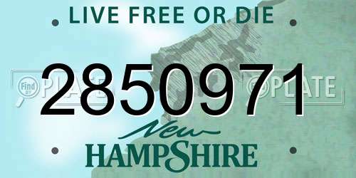 2850971 New Hampshire License Plate