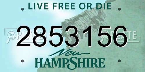 2853156 New Hampshire License Plate