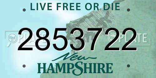 2853722 New Hampshire License Plate