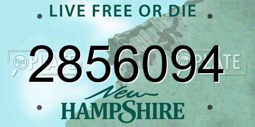 2856094 New Hampshire License Plate