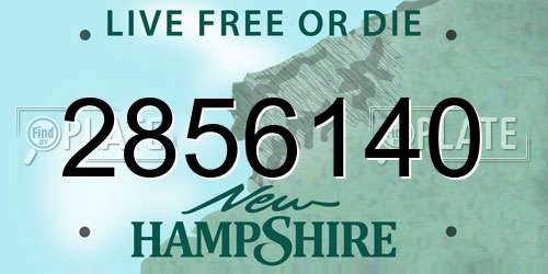 2856140 New Hampshire License Plate