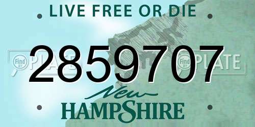 2859707 New Hampshire License Plate
