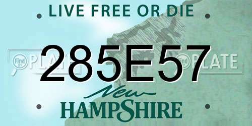 285E57 New Hampshire License Plate