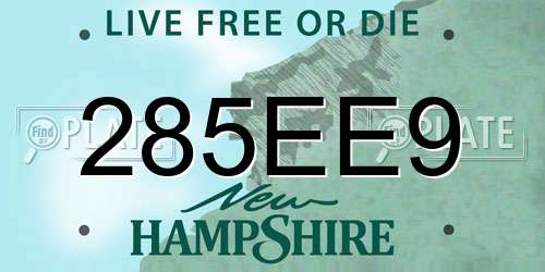 285EE9 New Hampshire License Plate