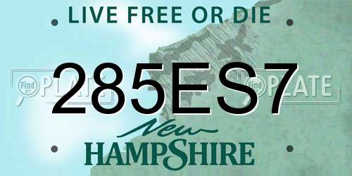 285ES7 New Hampshire License Plate
