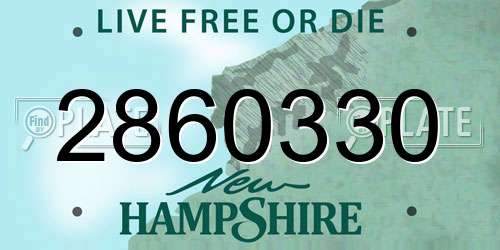 2860330 New Hampshire License Plate