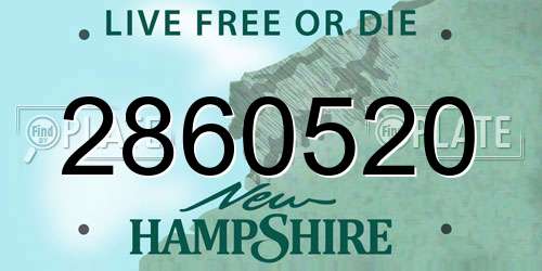 2860520 New Hampshire License Plate