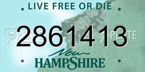 2861413 New Hampshire License Plate