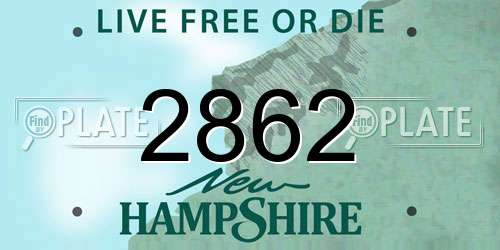 2862 New Hampshire License Plate