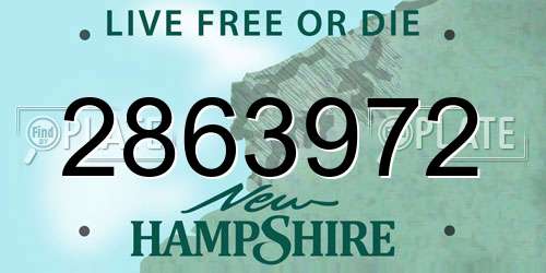 2863972 New Hampshire License Plate