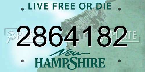 2864182 New Hampshire License Plate