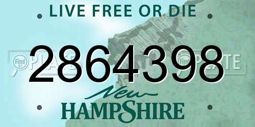 2864398 New Hampshire License Plate