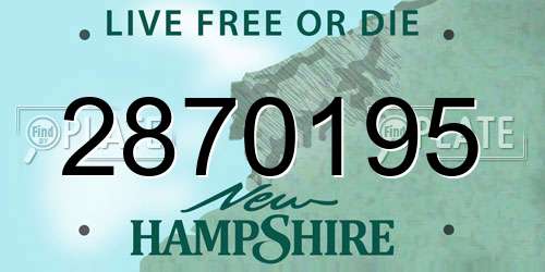 2870195 New Hampshire License Plate