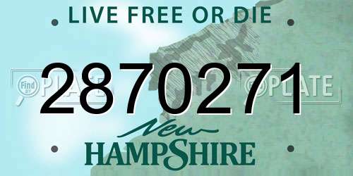 2870271 New Hampshire License Plate