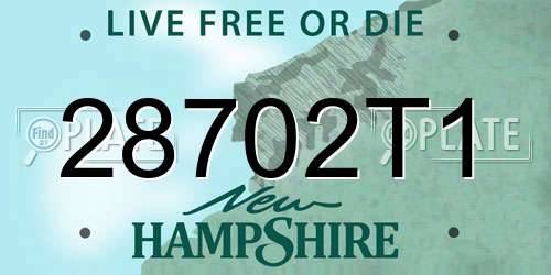 28702T1 New Hampshire License Plate