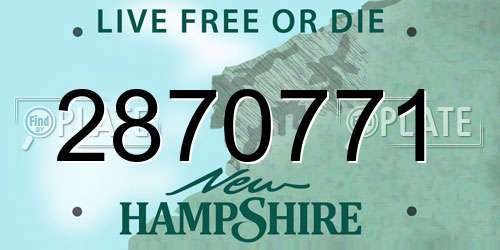 2870771 New Hampshire License Plate