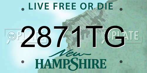 2871TG New Hampshire License Plate