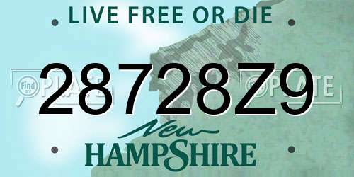 28728Z9 New Hampshire License Plate