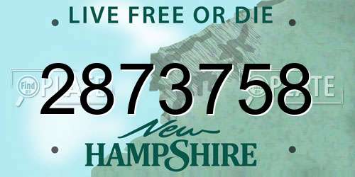 2873758 New Hampshire License Plate