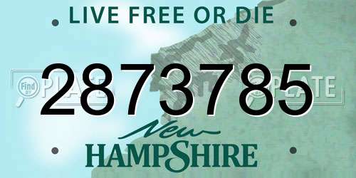 2873785 New Hampshire License Plate