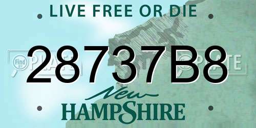 28737B8 New Hampshire License Plate