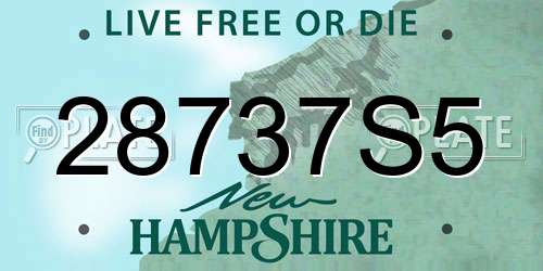 28737S5 New Hampshire License Plate