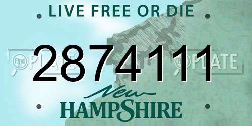 2874111 New Hampshire License Plate