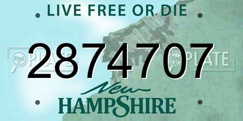 2874707 New Hampshire License Plate